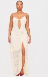 Prettylittlething Világossárga Illeszkedő Ruha Maxi Csipke Kivágással Prettylittlething 48