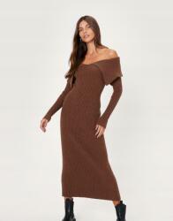 Nasty Gal Barna Midaxi Slim Ruha Kötött Ruha, Vállatlan Nasty Gal S