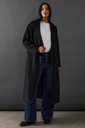 Warehouse Fekete Klasszikus Kabát Kétsoros Sima Gallér Warehouse 34