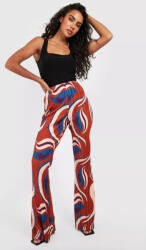 Boohoo M8C302 Színes Mintás Fodros Harang Nadrág Boohoo M