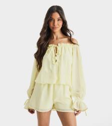 Boohoo Sárga Rövid Chiffon Overál Nyitott Vállú Spanyol Boohoo 40