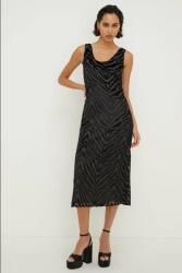 Oasis Fekete Klasszikus Egyenes Midaxi Ruha Vállpántok Állatmintás Oasis 42