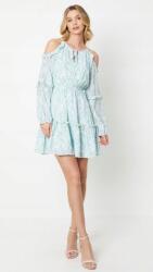 Oasis Kék Klasszikus Mintás Mini Ruha Hosszú Ujjú Virágos Oasis 42