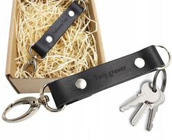 Black Tree Kulcstartó karabinerrel Gravírozott, ajándék neki, férjnek fekete