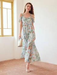 Shein Többszínű Mintás Ruha Széles Vállpántokkal Shein Textúra L