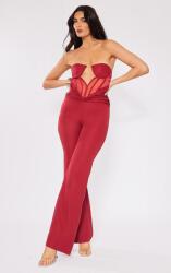 Prettylittlething Piros Overál Nyitott Vállú Hosszú Szárú Prettylittlething 44