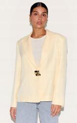 Prettylittlething Sárga Hosszú Ujjú V-nyakú Blazer Textúrált Prettylittlething 40