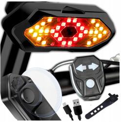  Kerékpár hátsó lámpa Led stop irányjelző Usb vezeték nélküli távirányító villogó (KAT76642)
