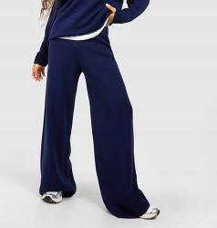 Boohoo Sötétkék Kötött Melegítőnadrág Széles Szárú Magas Derekú Boohoo M