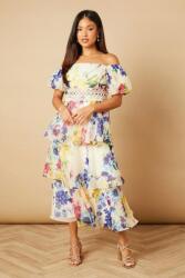 Oasis Sárga Organza Virághímzéses MIDI Ruha , Beleértve Oasis 34