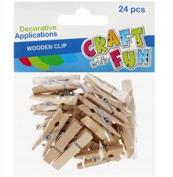 Craft with Fun Dekorációs Díszek Fa Csatok Természetes Gemkapcsok 3, 5 CM (5904335881646)