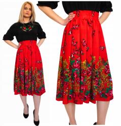  Női hegyi szoknya regionális mintával Gumis szellős viszkóz Xs