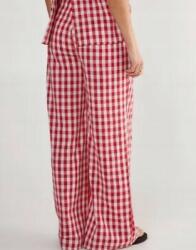 Nasty Gal Fehér-piros Klasszikus Széles Kockás Egyenes Szárú Nadrág Nasty Gal 40