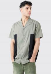 Boohooman Zöld Klasszikus Rövid Ujjú Gombos Ing Boohooman M