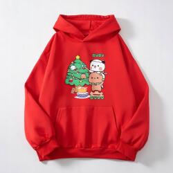  Karácsonyi Pulóver Bubu Dudu Panda Hoodie Piros S-es Méret