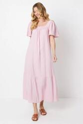 Oasis Világos Rózsaszín Midaxi Légáteresztő Ruha Rövid Ujjú Pamut Oasis 34