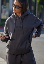 Prettylittlething Sötétszürke Laza Melegítőfelső Bélelt Kapucnival Prettylittlething M