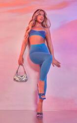 Prettylittlething Kék Szett Klasszikus Hosszú Nadrág Felső Kötött Prettylittlething S