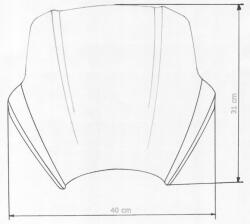 MRA Univerzális szélvédő motorkerékpárokhoz Mra burkolat nélkül, Sps-a forma, fekete