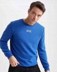 DeFacto Kobalt Klasszikus Csíkos Pulóver Nyomott Felirat Hosszú Ujjú Defacto M