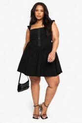 Nasty Gal Fekete Ruha Mini Klasszikus Hímzett Csatos Vállpántok Nasty Gal 46