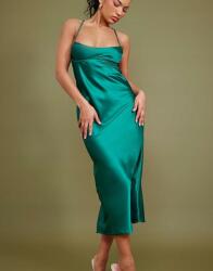 Prettylittlething Palackzöld Szatén MIDI Ruha Nyitott Hátrésszel Prettylittlething 36