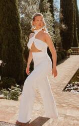 Prettylittlething Fehér Hosszú Overál Textúra Nyitott Vállak Prettylittlething 42