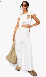 Boohoo Fehér Klasszikus Nadrág Széles Szárú Magas Egyenes Állapot Boohoo 42