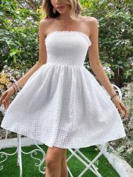 Shein Fehér Klasszikus Bő Szabású Ruha Nyitott Vállú Shein Textúra 36