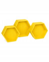 Pinus Fali Polcok Fa Méhsejt Hexagon Lógó Dekoratív 3 Db (5030.03)