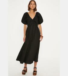 Oasis Fekete Klasszikus Midaxi Ruha V-nyakkivágással Bő Ujjú Oasis 38