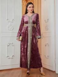 Shein Lila Klasszikus Bársony Színű, Ruha Shein Méretű