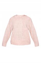 Prettylittlething Bézs Kapucnis Pulóver Laza Oversize Hosszú Ujjú Prettylittlething M