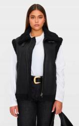 Prettylittlething Fekete Laza Ujjatlan Plüss Mellény Prettylittlething S