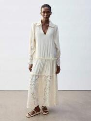 Shein Krémszínű Ruha Maxi Hímzett Minták Hosszú Ujjú V Nyakkivágással Shein 40/42