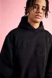 Boohooman Melegítő Pulóver Fekete Szív Felvarrós Kapucnis Boohooman Xs