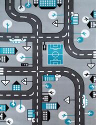  Szőnyeg 140x200 Utcai Szürke Gyerek Szőtt Türkiz (Rugo)