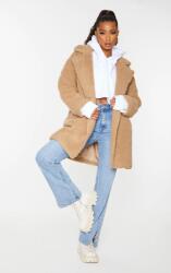 Prettylittlething Világosbarna Műszőrme Kabát Plüss Prettylittlething 38