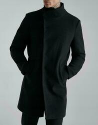 Boohooman Fekete Átmeneti Kabát Sima Gombos Boohooman S