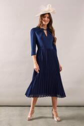Wallis Sötétkék Ruha Pliszírozott MID 3/4-ES Ujjú Klasszikus Egyenes Wallis 46