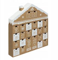 Atmosphera Adventi Naptár Ház 38X41 CM Bézs Karton Visszaszámláló Nap (199168)