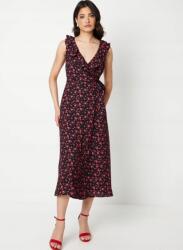 Dorothy Perkins Fekete Ruha Piros Mintákkal V-nyakkivágással Megkötős Derékrésszel Dorothy Perkins 46