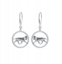 Mejk Jewellery Ezüst fülbevaló spanyol kopó kutyával 925-ös ékszer Ingyenes gravírozással (KOLCZYKI Z GOŃCZY HISZPAŃSKI)