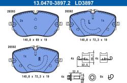 ATE set placute frana, frana disc ATE Ceramic 13.0470-3897.2 (13.0470-3897.2)