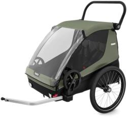 Thule Remorca de bicicleta pentru transport 2 copii, Thule, Courier, Vintage green (TA10102002) - ecalator