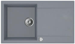 MOFÉM Zenit Gránit egymedencés mosogatótálca csepegtetővel és dugóemelővel szürke 760012803G7 (760012803G7)