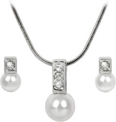 Levien Elegáns nyaklánc és fülbevaló szett Pearl Caorle White