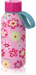 Quokka Solid Kids sticlă termos cu dispozitiv de prindere Flowers 330 ml