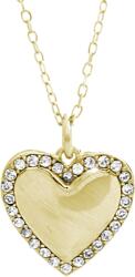 JSB Bijoux ezüst nyaklánc szív Swarovski kristályokkal aranyozott 92300389g-cr (Ag 925/1000)