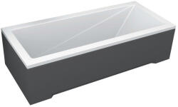 Besco Egyenes kád előlap + oldallap - matt fekete 160x52 Talia